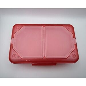 Red Plastic Pencil Box with Dual Compartment Lid Storage Case‎ Organizer